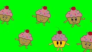 funny cartoon Cupcake green screen animation with effects and mouvements
