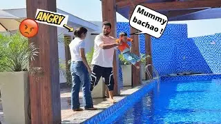 Throwing Rishi into Swimming Pool on His Birthday 😂
