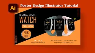 Adobe Illustrator Tutorial | Watch Banner design | how to make Social Media Poster Step by step