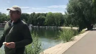 Красивые ивы раскинули ветви над водой озера Солдатское в Уфе