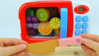 Learn Fruits Microwafe and Blender with Wooden Cutting Toys