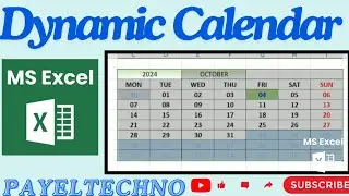 How to Create a Dynamic Calendar in Excel | No VBA // Single formula no VBA @payeltechno1311