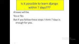is it possible to learn django in 7 days?