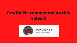 PewDiePie Commented on this video!!!