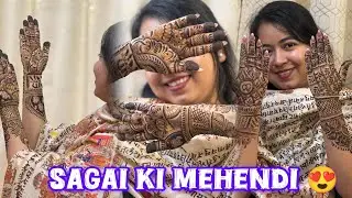 Babbu ne sagai ke liye mehendi lagwa li😍