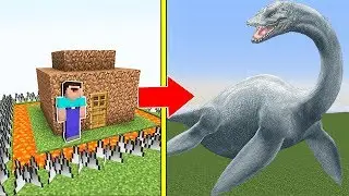 НУБ ЗАЩИЩАЕТ СВОЙ ДОМ В МАЙНКРАФТ ! НУБИК ПРОТИВ МОРСКОЙ МОНСТР MINECRAFT 9#