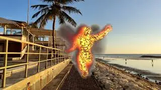 Monster in paradise ? (Cinema 4d + After Effects + Xparticles + Octane render + TurbulenceFD)