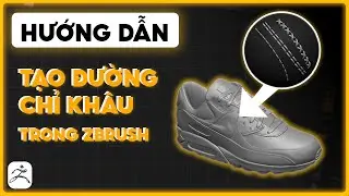 Tự Học 3D Online - Hướng dẫn làm đường chỉ khâu trong Zbrush #zbrush