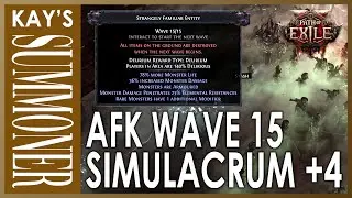 AFK Wave 15 Simulacrum +4 ~ Skeletal Snipers Gemling Summoner ~ Path of Exile 2