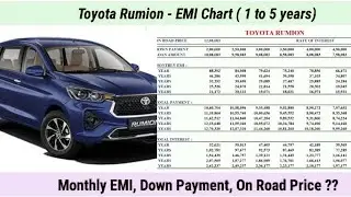 Toyota Rumion EMI, Down Payment, Price || Toyota Rumion On Road Price
