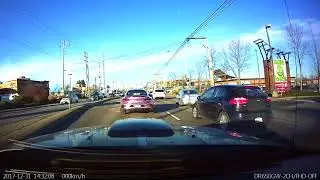 Driving behind a crazy color Mercedez
