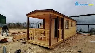 МОБИЛЬНАЯ БАНЯ 8 МЕТРОВ С ТЕРРАСОЙ 2 МЕТРА