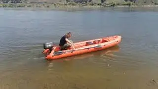 Испытания надувной байдарки с транцем БайдБот-2.