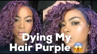 DYING MY NATURAL HAIR PURPLE?? | Hair Paint Wax Demo + Review