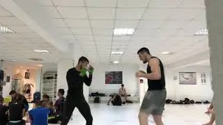No shin guards light kickbox sparring with my bro - late 2018