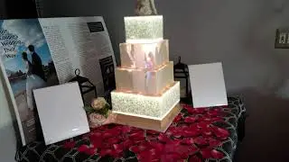Projection mapped wedding cake