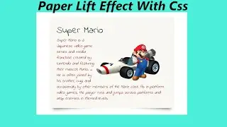 Pure Css Papper Lift Effect. 👍