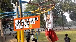 𝐌𝐨𝐧𝐤𝐞𝐲 𝐁𝐚𝐫𝐬 𝐂𝐡𝐚𝐥𝐥𝐞𝐧𝐠𝐞 𝐆𝐢𝐫𝐥 𝐢𝐧 𝐈𝐧𝐝𝐢𝐚!🐒Watch This Kid Swing Like Pros at School Playground 
