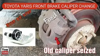 Toyota Yaris Vitz Seized Front Brake Caliper Replacement. Brake Caliper Overheating Problem Solved.