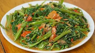 kangkung masak trasi!! resep ibuku yang tidak pernah gagal