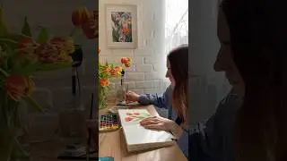 Акварельные тюльпаны с натуры🌷 