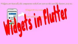 Widgets in Flutter(Types of Widgets)