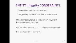 entity integrity constraints