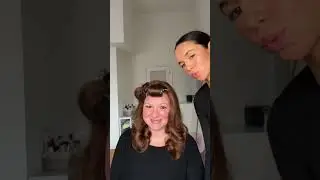 Styling my bf’s moms hair🤍👩‍🦰 #shorts #hairstyles #blowout