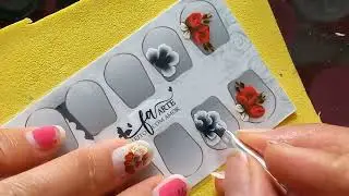 ADESIVO DE UNHA FLOR DE CANTO  VERMELHA FÁCIL De Fazer