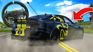 Going on Road Trip to Buy a NEW Charger Hellcat - Realistic BeamNG Drive with Steering Wheel
