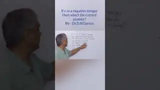 De Moivre's Theorem for negative integral index, by - Dr.D.N.Garain