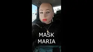 Realistic female silicone mask Maria becomes bald