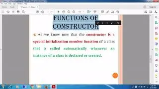 Declaration, Definition for Constructors, and Functions of Constructor.