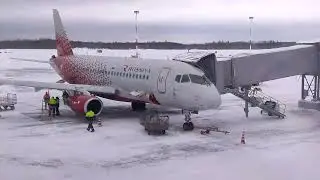 Посадка в аэропорту Талаги, Архангельск