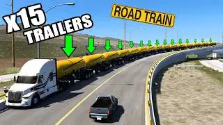 Conduciendo El Camión MAS GRANDE (15 Trailers) del Mundo Transporte de GAS American Truck Simulator