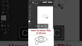 How to draw a simple eye with tear icon in Illustrator Fast tutorial