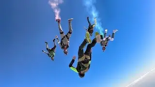 Skydiving with smoke at sunset and helicopter jumps. The best of Dec. 2016