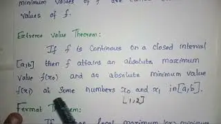 Extreme Value Theorem #shorts #engineeringmaths