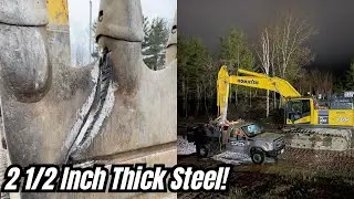Welding A Cracked Excavator Bucket (2015 Ford f350 Welding Rig)