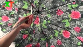 Зонт женский (механический, 8 стальных спиц, 3 сложения, 25 см, Китай)