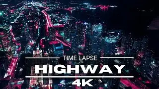 Aerial Timelapse of Downtown Highway | Highway Timelapse at Night | Virtual Tour