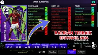 cara racik Witan Sulaeman Selection asian cup Max Level Rating Efootball 2024