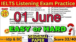1 June IELTS Listening Test with Answers | Hard IELTS Listening Prediction Test 2024 | IDP + BC