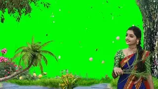 New beautiful girl green screen video l green screen background hd video