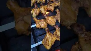 Hi friends, having some fun grilling some “butterfly chicken leg kebab” today.  #cooking #grilling