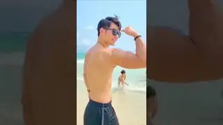Asian model at the beach he's a gay