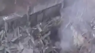 Момент падения на реакторный блок и съемка сверху вертолета ми8