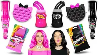 Eating only 1 COLOR FOOD challenge | Battle with colorful snacks and yummies by RATATA SHORTS