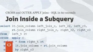 CROSS and OUTER APPLY joins - SQL in 60 seconds #shorts
