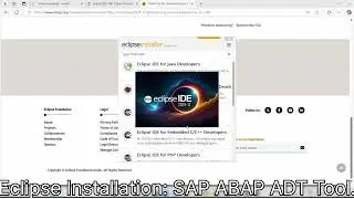 Installation Eclipse IDE for ABAP Development Tools ADT